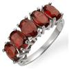 Image 1 : CERTIFIED 3.0ctw GARNET 5-STONE RING WHITE GOLD