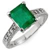 Image 1 : FAMOUS 2.75ctw ACA CERTIFIED DIAMOND & EMERALD RING