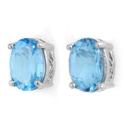 CERTIFIED 2.0 ctw BLUE TOPAZ STUD EARRINGS WHITE GOLD