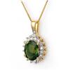 Image 1 : NECKLACE 3.45ct CERTIFIED DIAMOND GREEN TOURMALINE 14K