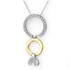 Image 1 : FINE 0.40ctw CERTIFIED DIAMOND NECKLACE TWO-TONE GOLD