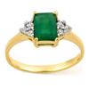 Image 1 : CERTIFIED 1.12ctw DIAMOND & EMERALD RING YELLOW GOLD