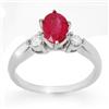 Image 1 : ANNIVERSARY 1.45ctw CERTIFIED DIAMOND & RUBY RING 14K W