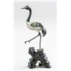 Image 1 : Japanese Cloisonne Crane with Stand Meiji