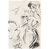 Image 1 : Spanish Ink on Paper Nude Signed "Dali"