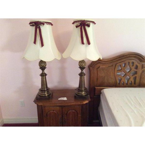 2 Brass Lamps w/ Shades