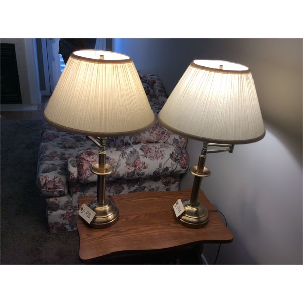 2 Brass Table Lamps