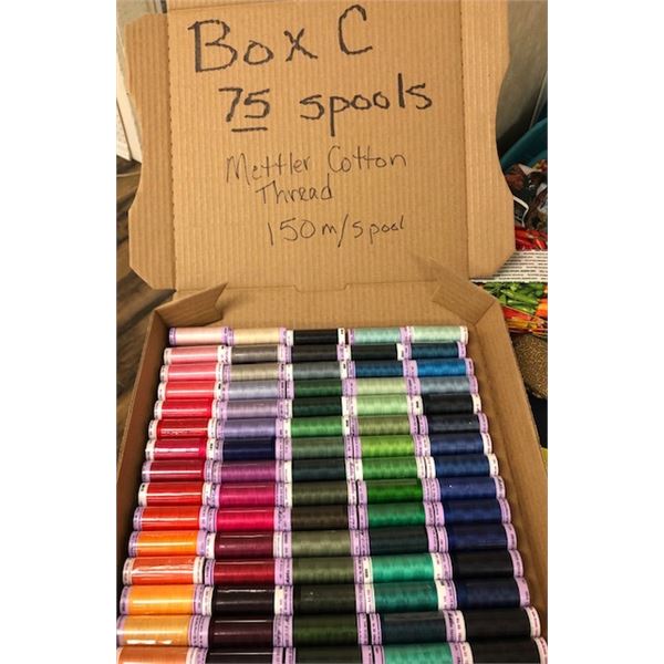 75 spools - 150m spools of Mettler's cotton silk finish quilting thread