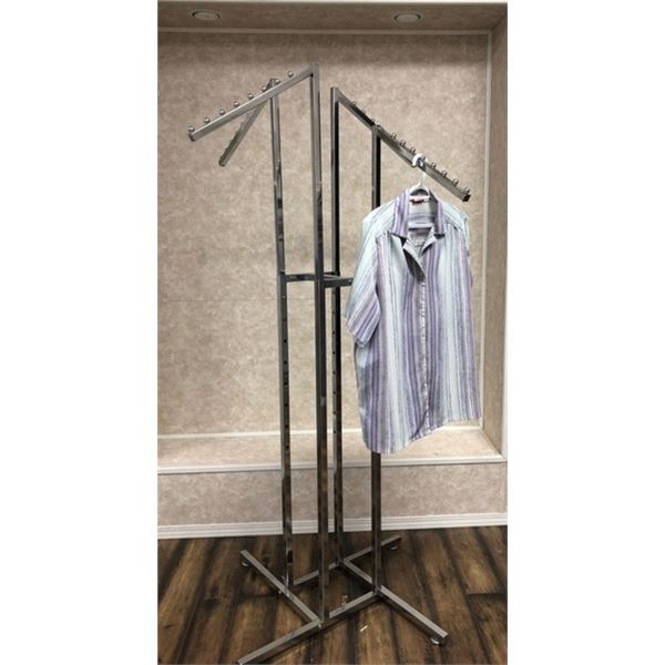 Slant arm clothing rack