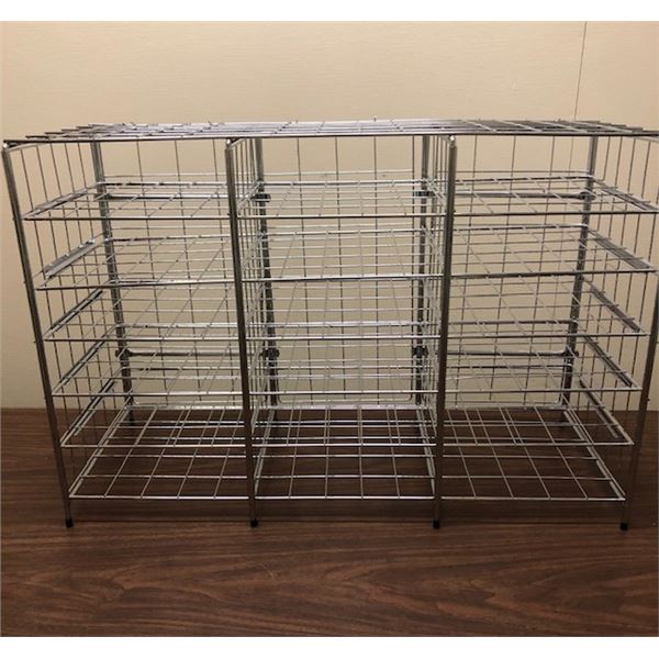 Metal office organizer with 28 letter size slots