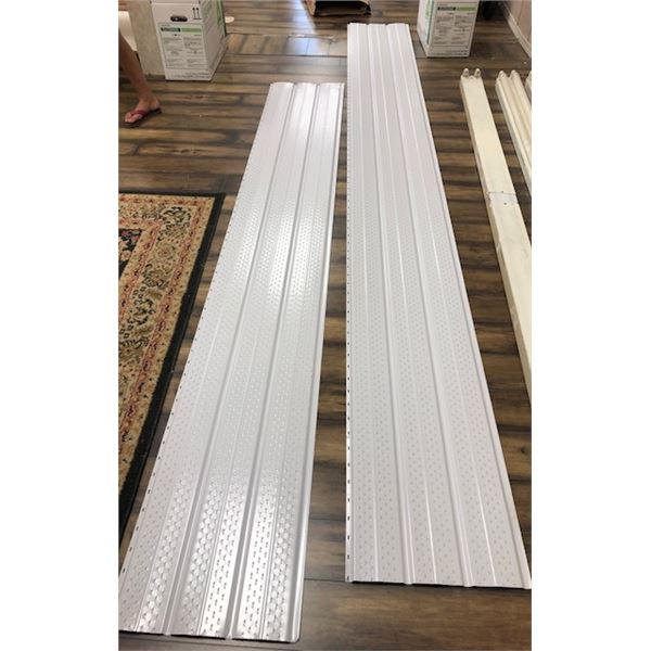 Aluminum soffit - 2 pieces. One 9' and one 12'.