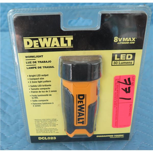 DeWalt DCL023 Work Light Flashlight 8V Max  New in Package