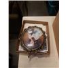 Image 2 : LOT OF BILL REID GREETING CARDS, VINTAGE DOME GLASS PICTURE FRAME, EASTERN PICTURES AND STUFFED ANIM
