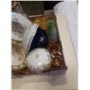Image 2 : LOT OF ART GLASS AND CHINA DISHES, NIPPON, COBALT GLASS, DEPRESSION GLASS, CARNIVAL GLASS