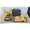 Image 1 : DRESS, PURSE AND ARTIFICIAL ORCHID