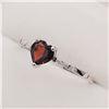 Image 2 : NEW 10KT WHITE GOLD GENUINE GARNET AND DIAMOND HEART RING W/ APPRAISAL $1260