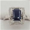 Image 1 : NEW STERLING SILVER GENUINE BLUE SAPPHIRE AND CZ RING W/ APPRAISAL $900
