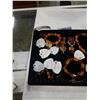 Image 2 : LOT OF MAN MADE AMBER JEWELRY ON DISPLAY TRAY