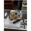 Image 1 : HEART JEWELRY BOX AND TRAY OF RHINESTONE JEWELRY