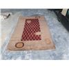 Image 2 : RED AND BROWN TUFTED AREA CARPET 59 X 95 INCHES 100% WOOL HAND MADE IN INDIA