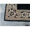 Image 2 : BLACK 100% WOOL AREA CARPET HAND MADE IN INDIA  4 FOOT 1 INCH X 6 FOOT 1 INCH