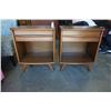 Image 8 : PAIR OF VINTAGE GIBBARD MCM 1 DRAWER NIGHTSTANDS - 20 INCHES WIDE X 14.5 DEEP X 25 TALL