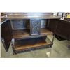 Image 8 : ANTIQUE CARVED BARLEY TWIST SERVER WITH MIRROR GALLERY - 51 INCHES WIDE X 19.5 DEEP X 64.5 TALL