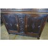 Image 8 : ANTIQUE 2 PIECE CARVED BARLEY TWIST CHINA CABINET - 56 INCHES WIDE X 21 INCHES DEEP X 76 TALL