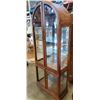 Image 1 : Oak bevelled glass illuminated cabinet