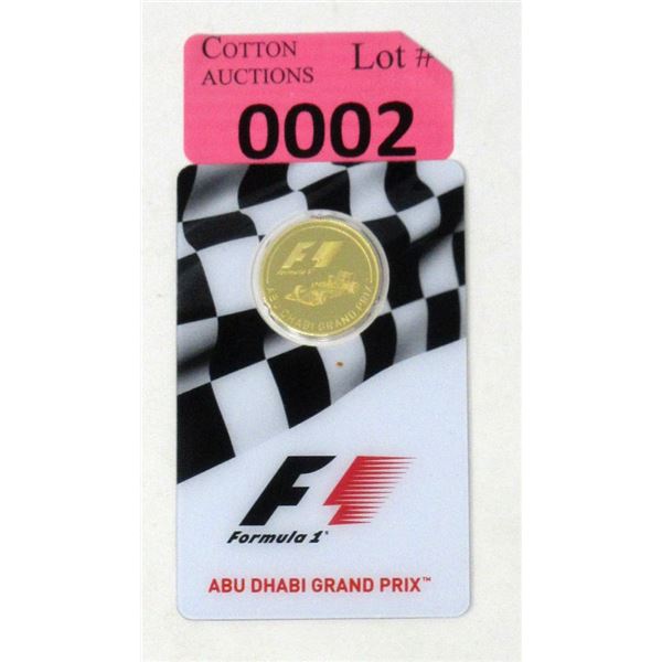 1/4 Oz. Fine Gold 2016 Abu Dhabi Grand Prix Coin