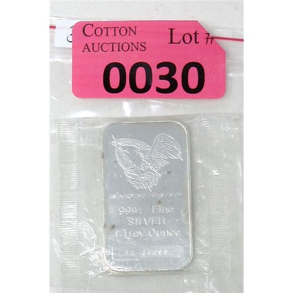 1 Oz. .999 Fine Silver Engelhard Eagle Bar