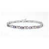 Image 1 : 6.02 CTW Amethyst & Diamond Tennis Bracelet