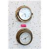 Image 1 : 6" Brass Wall Clock and 2 Barometers