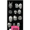 Image 1 : 12 New Metal Biker Skull Rings