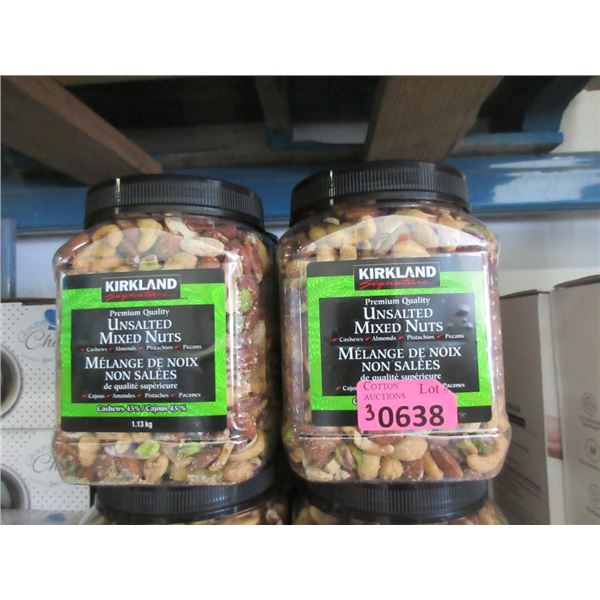 3 x 1.13 kg Containers of Unsalted Mixed Nuts