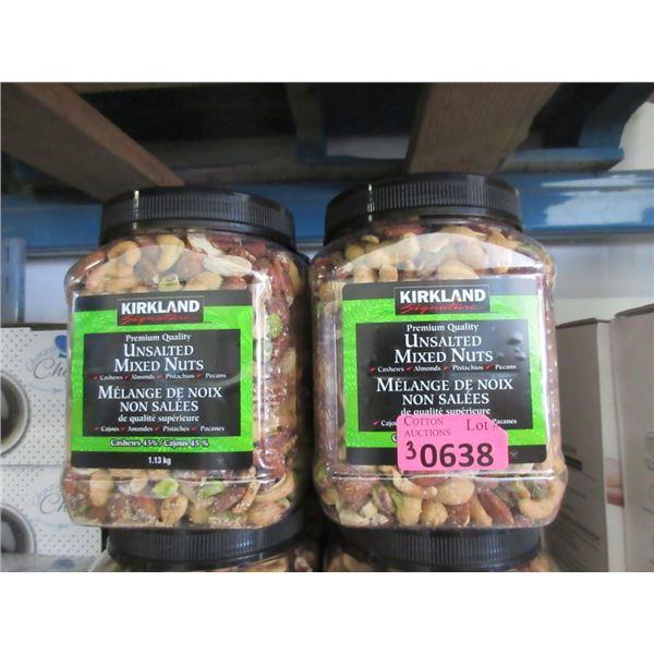 3 x 1.13 kg Containers of Unsalted Mixed Nuts