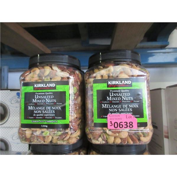 3 x 1.13 kg Containers of Unsalted Mixed Nuts