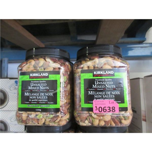 3 x 1.13 kg Containers of Unsalted Mixed Nuts