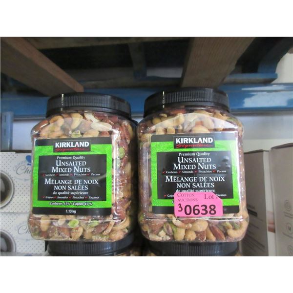 3 x 1.13 kg Containers of Unsalted Mixed Nuts