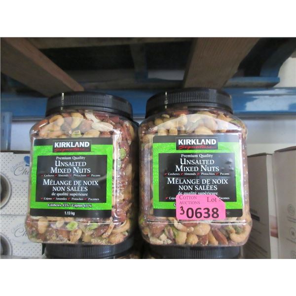 3 x 1.13 kg Containers of Unsalted Mixed Nuts