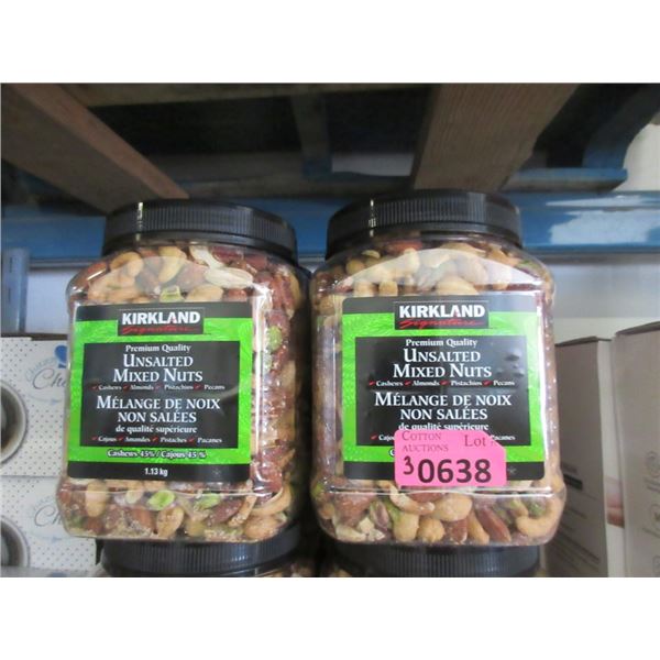 3 x 1.13 kg Containers of Unsalted Mixed Nuts