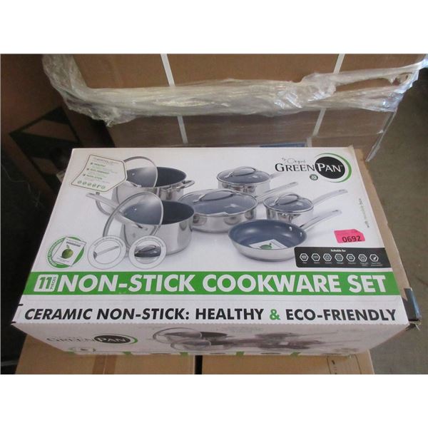 New 11 Piece Non-Stick Cookware Set