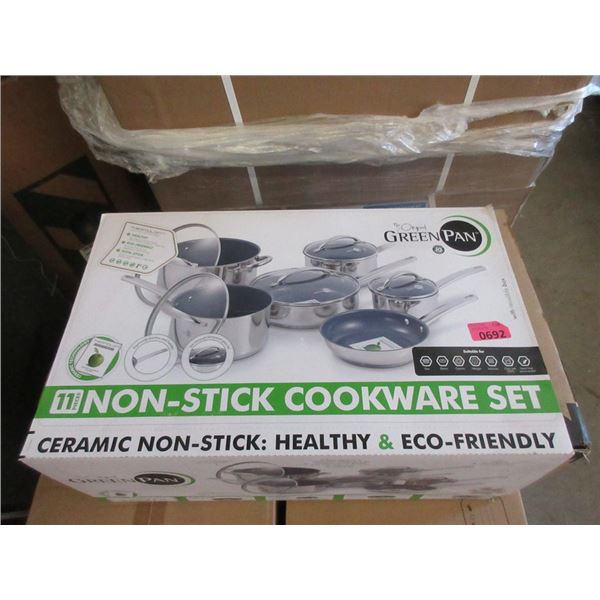 New 11 Piece Non-Stick Cookware Set