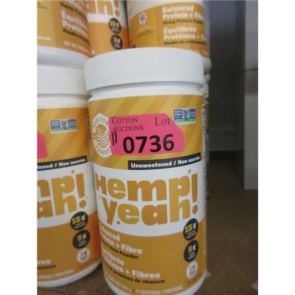 11 x 454 g Unsweetened Hamp Yeah Protein Powder