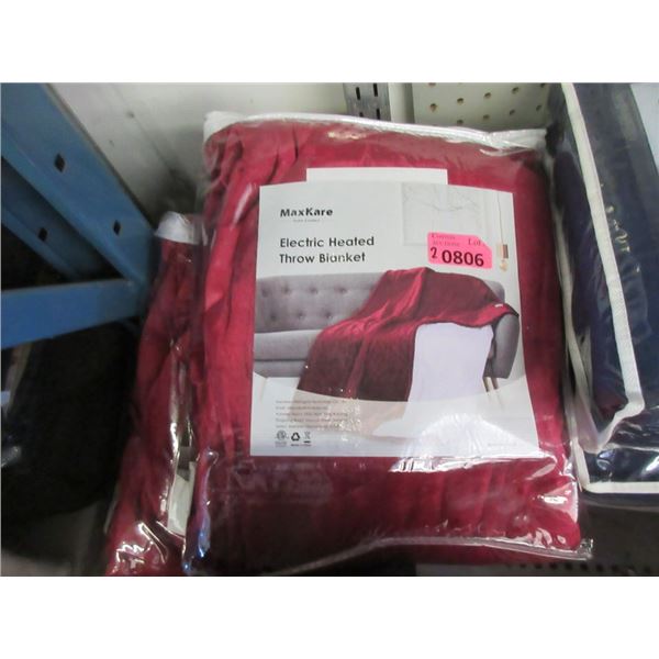 2 MaxKare Electric Heated Throw Blankets - Red