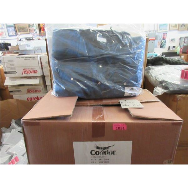 Case of 8 New 2XL Lined Blue Flannel Hoodies