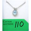 Image 1 : Blue Topaz & Diamond Sterling Silver Pendant