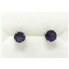 Image 1 : New Sterling Silver Amethyst Stud Earrings