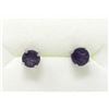 Image 1 : New Sterling Silver Amethyst Stud Earrings