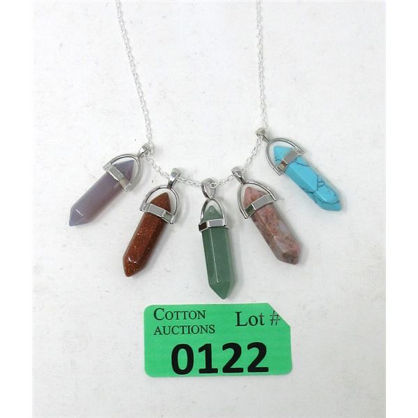 5 Assorted Energy Healing Point Pendants